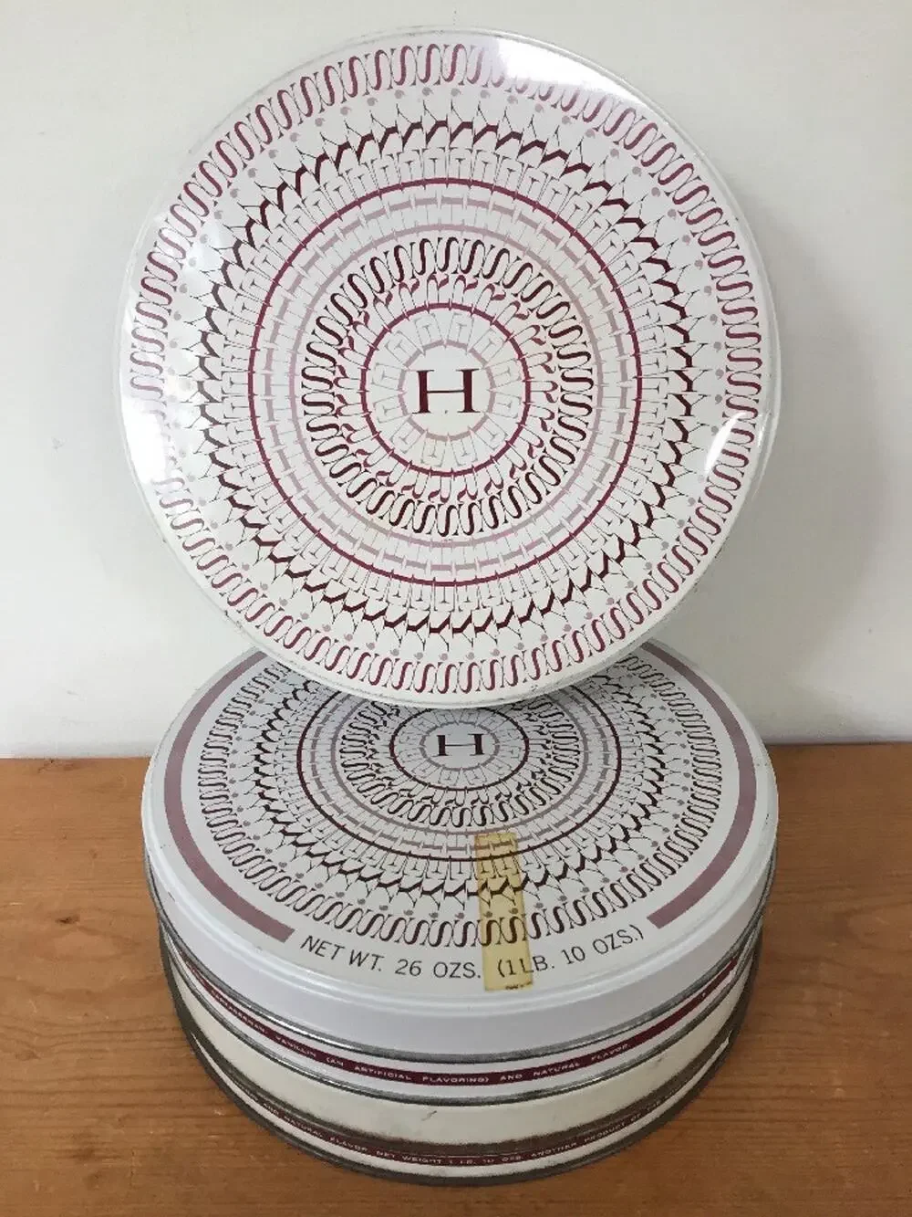 Set 3 Vtg 70s USA Hersheys Chocolate 26 oz Typographic Round Cookie Tins 8